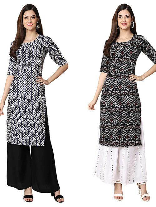 pack of 2 printed straight kurta - 19308124 - Very Small Image - 1