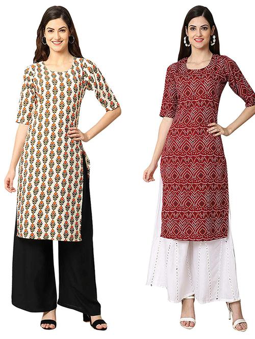 pack of 2 printed straight kurta - 19308142 - Very Small Image - 1