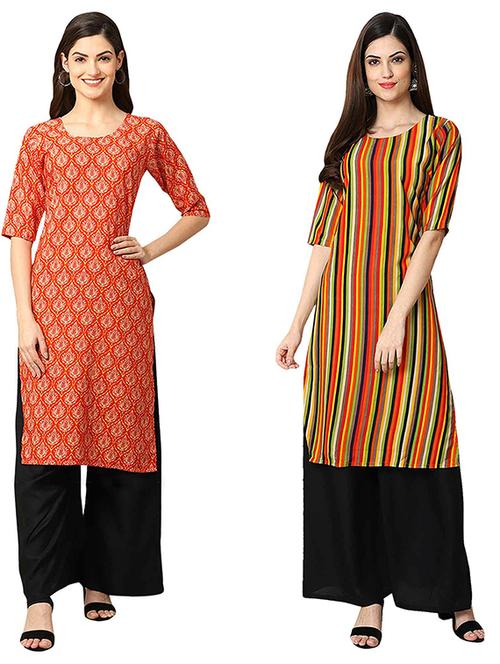 pack of 2 printed straight kurta - 19308150 - Very Small Image - 1