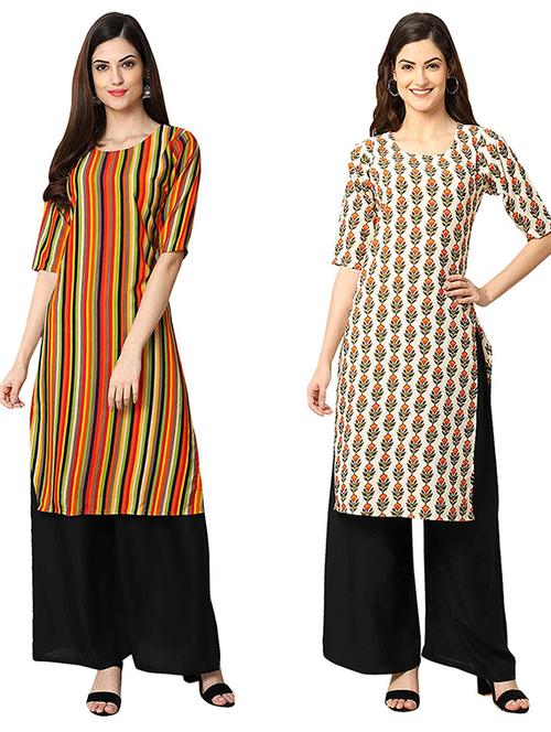 pack of 2 printed straight kurta - 19308168 - Very Small Image - 1