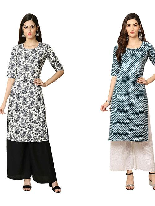 pack of 2 printed straight kurta - 19308177 - Very Small Image - 1
