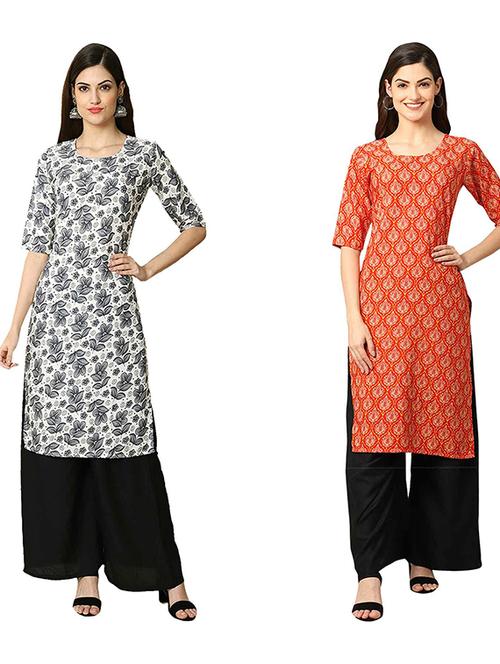 pack of 2 printed straight kurta - 19308179 - Very Small Image - 1