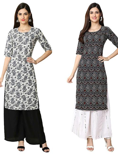 pack of 2 printed straight kurta - 19308183 - Very Small Image - 1