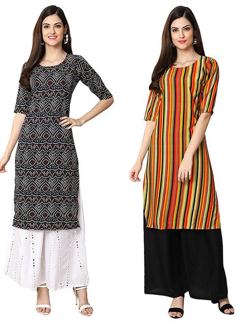 pack of 2 printed straight kurta - 19308192 - Very Small Image - 1