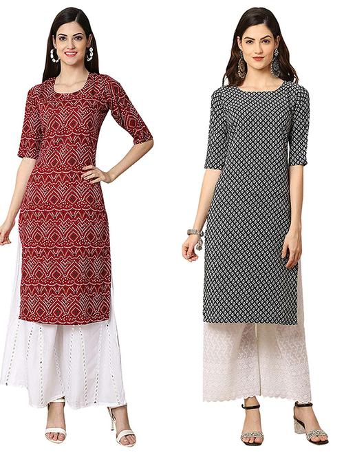 pack of 2 printed straight kurta - 19308196 - Very Small Image - 1