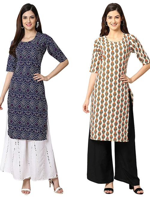 pack of 2 printed straight kurta - 19308204 - Very Small Image - 1