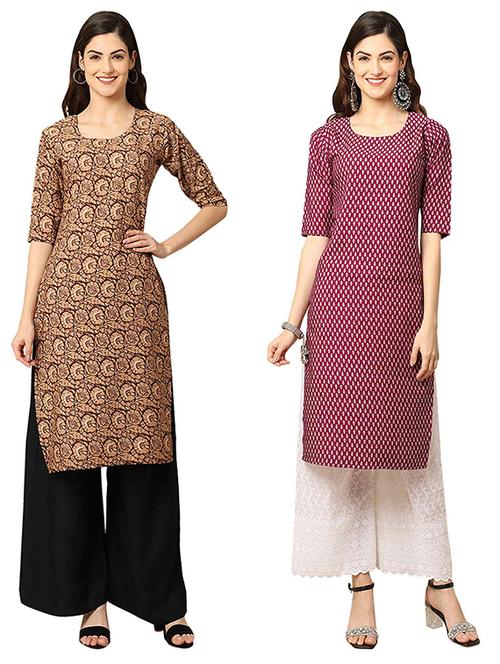 pack of 2 printed straight kurta - 19308239 - Very Small Image - 1
