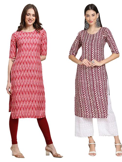 pack of 2 printed straight kurta - 19308240 - Very Small Image - 1