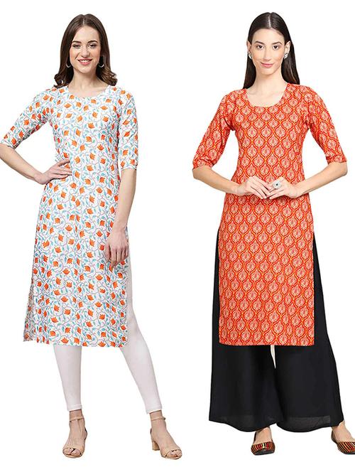 pack of 2 printed straight kurta - 19308266 - Very Small Image - 1
