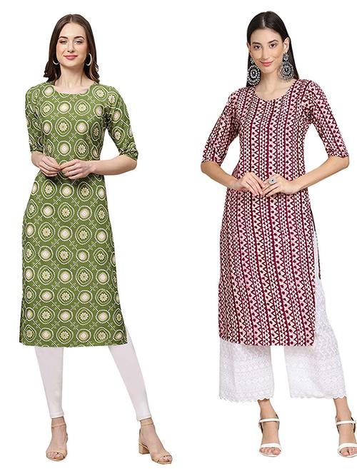 pack of 2 printed straight kurta - 19308281 - Very Small Image - 1