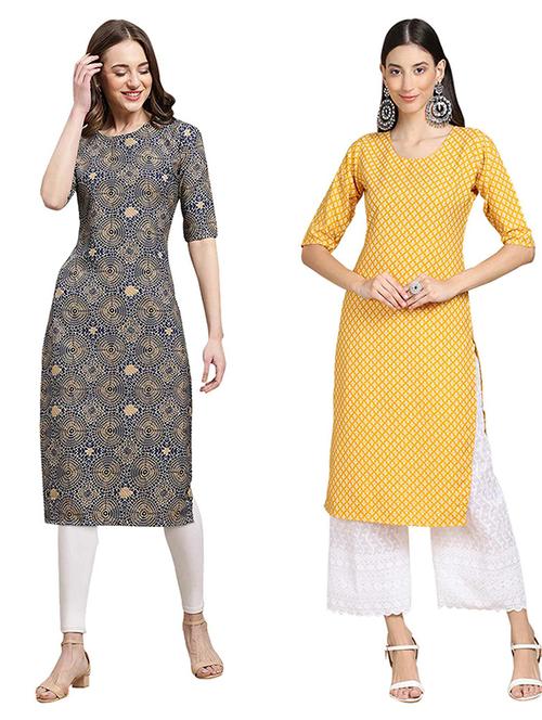 pack of 2 printed straight kurta - 19308293 - Very Small Image - 1