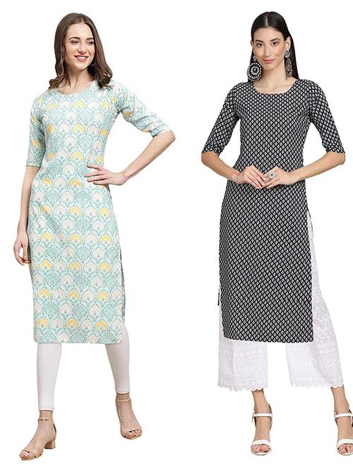 pack of 2 printed straight kurta - 19308300 - Very Small Image - 1