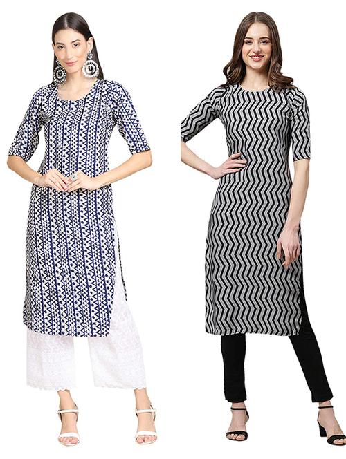 pack of 2 printed straight kurta - 19308322 - Very Small Image - 1