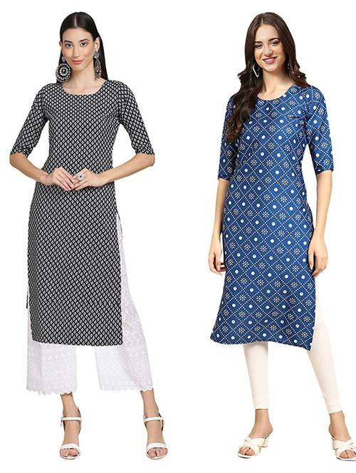 pack of 2 printed straight kurta - 19308327 - Very Small Image - 1