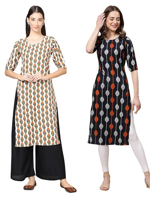 pack of 2 printed straight kurta - 19308336 - Very Small Image - 1
