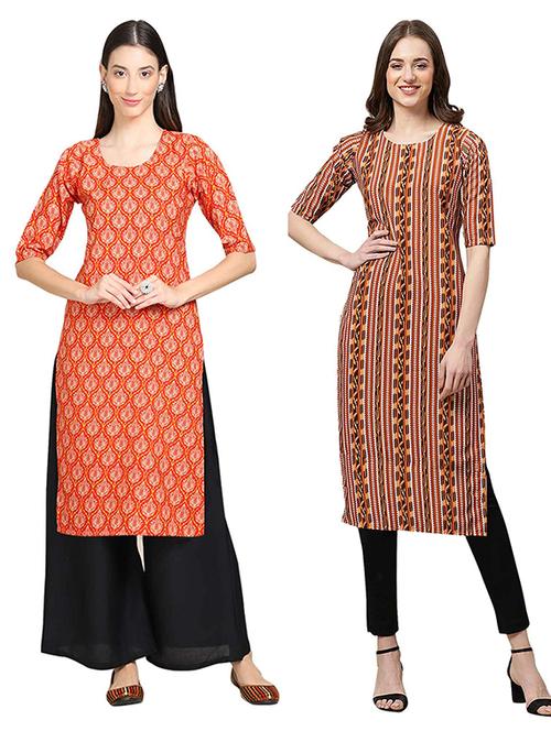 pack of 2 printed straight kurta - 19308347 - Very Small Image - 1