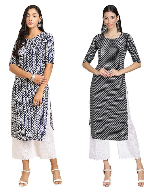 pack of 2 printed straight kurta - 19308370 - Very Small Image - 1