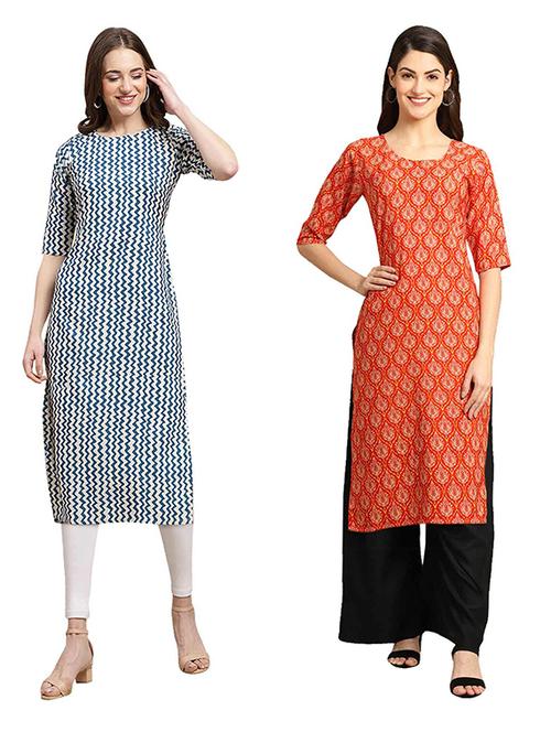 pack of 2 printed straight kurta - 19308419 - Very Small Image - 1