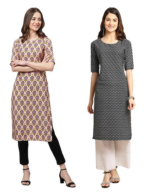 pack of 2 printed straight kurta - 19308424 - Very Small Image - 1