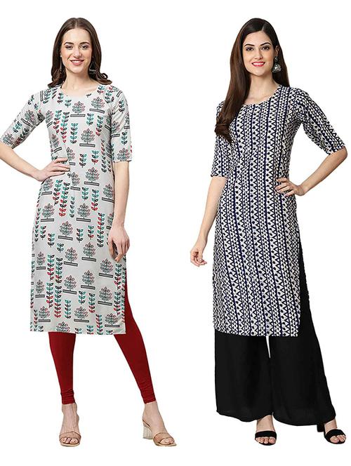 pack of 2 printed straight kurta - 19308447 - Very Small Image - 1