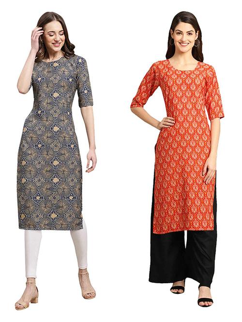 pack of 2 printed straight kurta - 19308450 - Very Small Image - 1