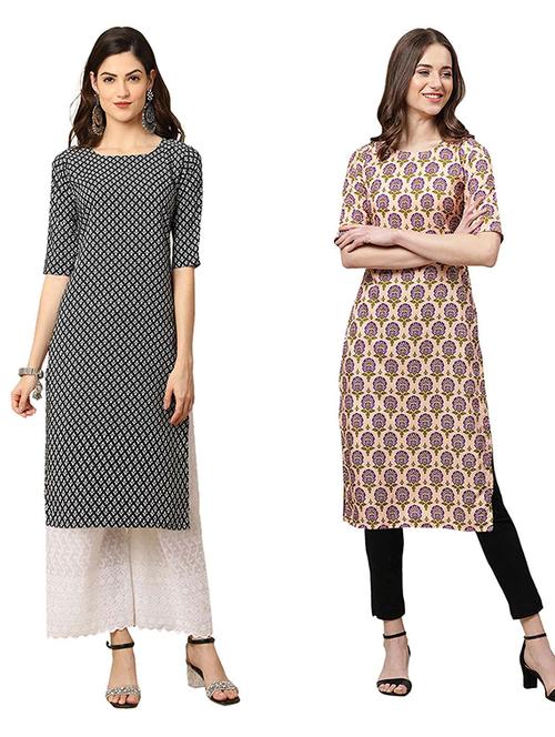 pack of 2 printed straight kurta - 19308473 - Very Small Image - 1