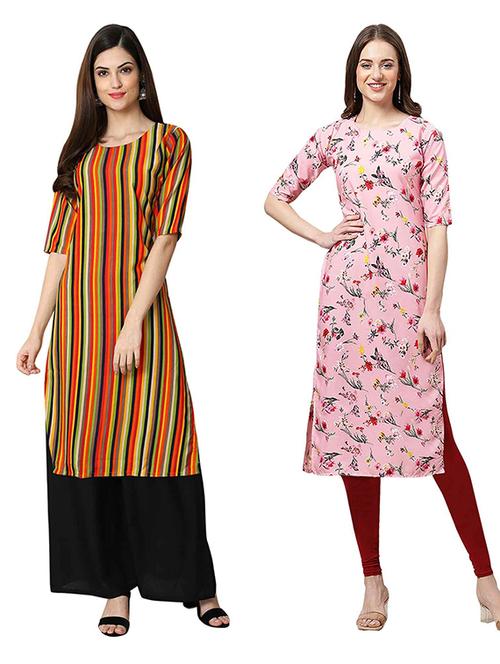 pack of 2 printed straight kurta - 19308492 - Very Small Image - 1