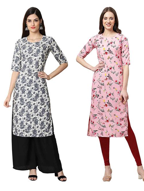 pack of 2 printed straight kurta - 19308493 - Very Small Image - 1