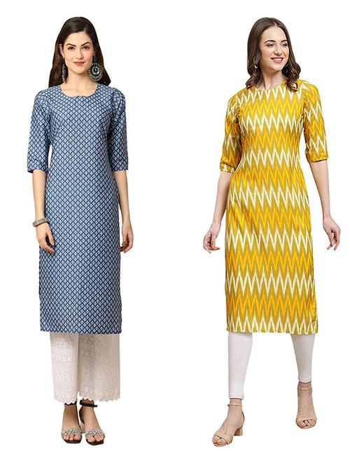 pack of 2 printed straight kurta - 19308496 - Very Small Image - 1