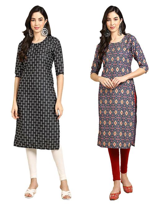 pack of 2 printed straight kurta - 19308539 - Very Small Image - 1