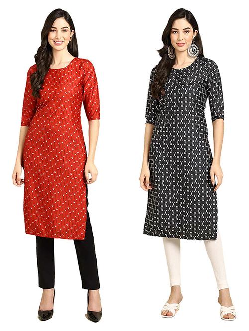 pack of 2 printed straight kurta - 19308569 - Very Small Image - 1