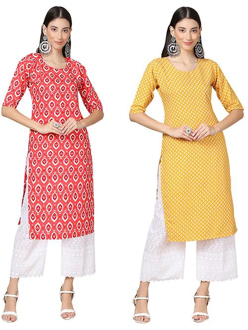 pack of 2 printed straight kurta - 19308580 - Very Small Image - 1