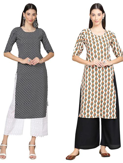 pack of 2 printed straight kurta - 19308596 - Very Small Image - 1