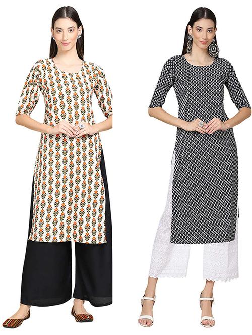 pack of 2 printed straight kurta - 19308610 - Very Small Image - 1