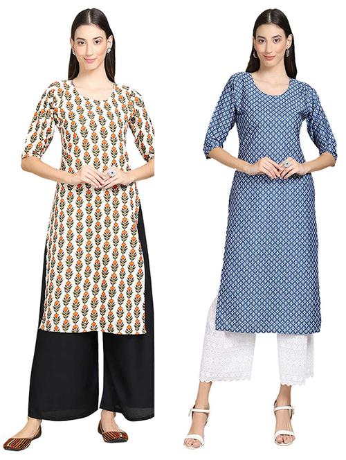 pack of 2 printed straight kurta - 19308612 - Very Small Image - 1