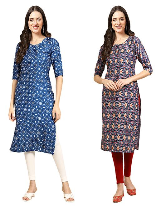 pack of 2 printed straight kurta - 19308628 - Very Small Image - 1
