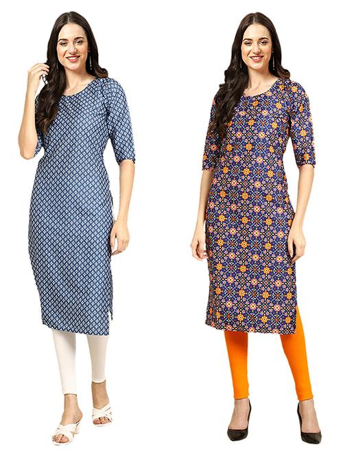 pack of 2 printed straight kurta - 19308660 - Very Small Image - 1