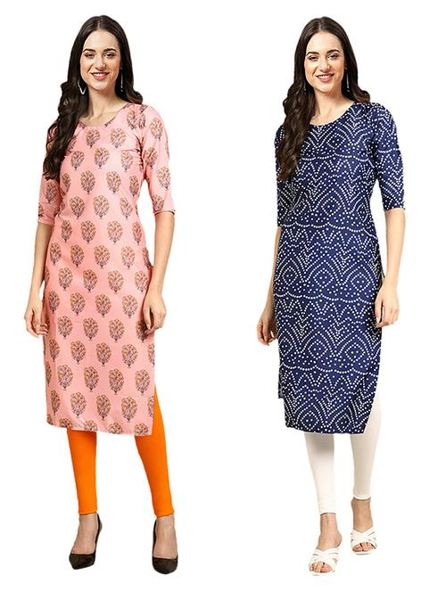 pack of 2 printed straight kurta - 19308666 - Very Small Image - 1