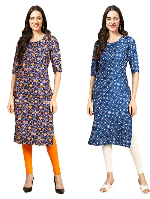 pack of 2 printed straight kurta - 19308668 - Very Small Image - 1