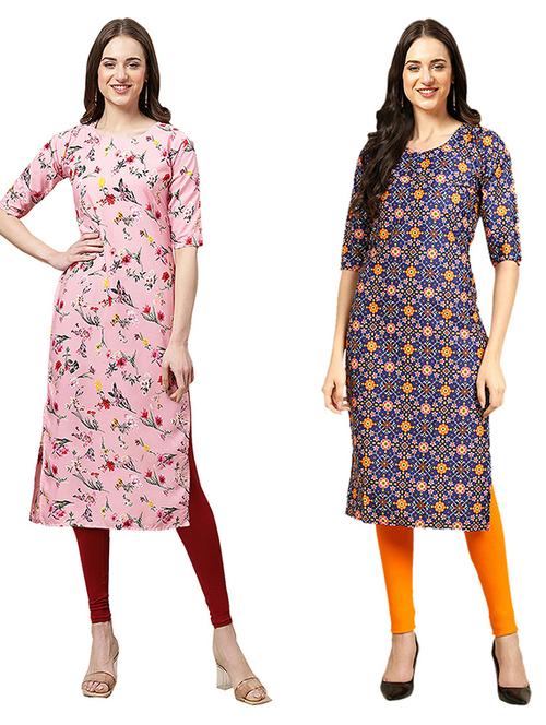 pack of 2 printed straight kurta - 19308712 - Very Small Image - 1