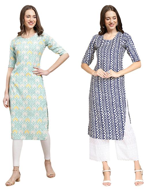 pack of 2 printed straight kurta - 19308723 - Very Small Image - 1