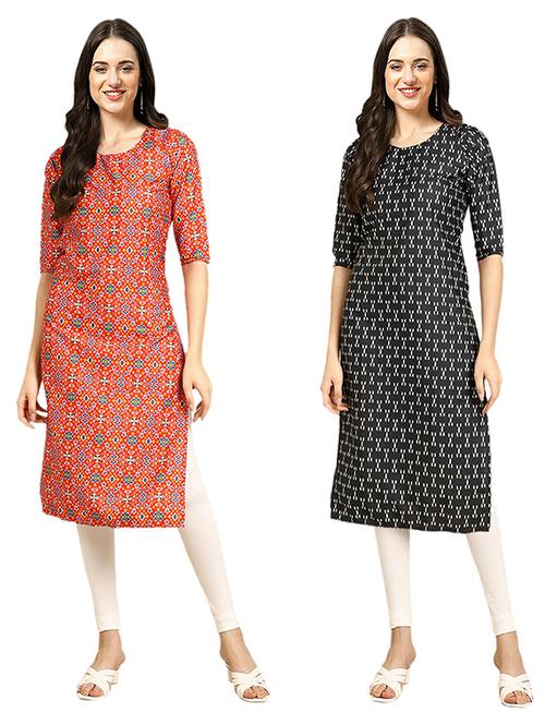 pack of 2 printed straight kurta - 19308765 - Very Small Image - 1