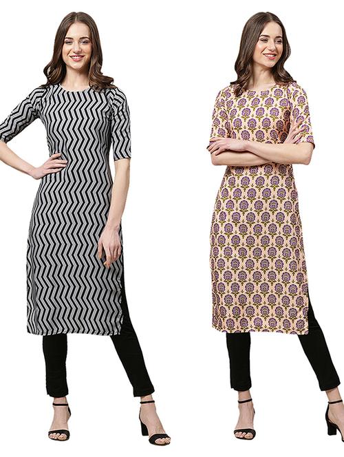 pack of 2 printed straight kurta - 19308767 - Very Small Image - 1