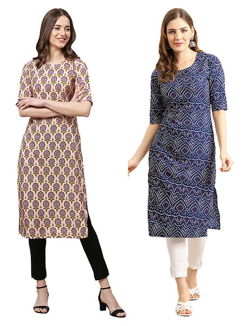 pack of 2 printed straight kurta - 19308807 - Very Small Image - 1