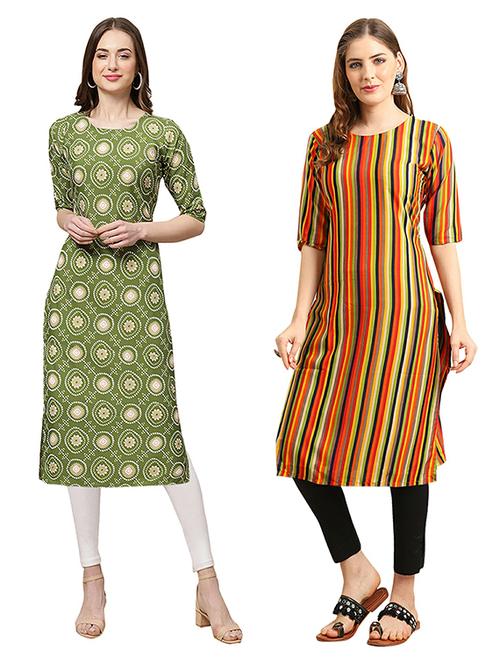 pack of 2 printed straight kurta - 19308828 - Very Small Image - 1