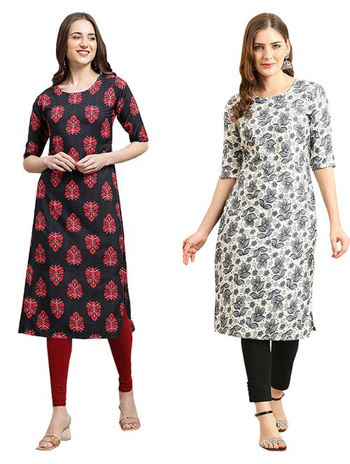 pack of 2 printed straight kurta - 19308857 - Very Small Image - 1