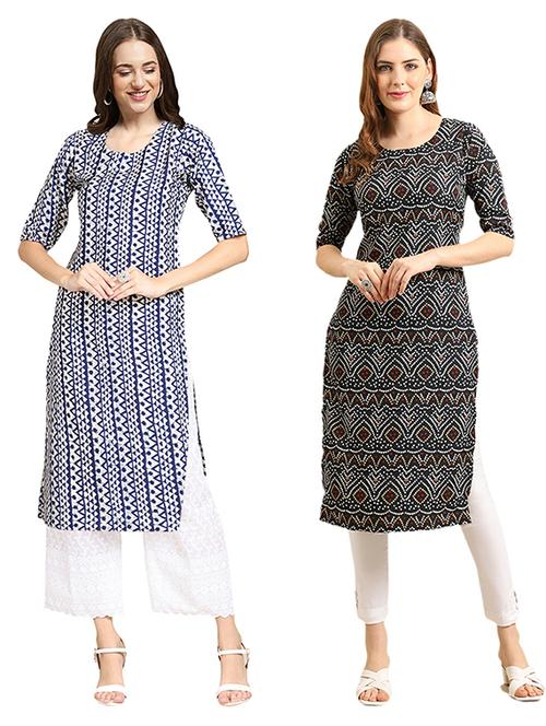 pack of 2 printed straight kurta - 19308870 - Very Small Image - 1