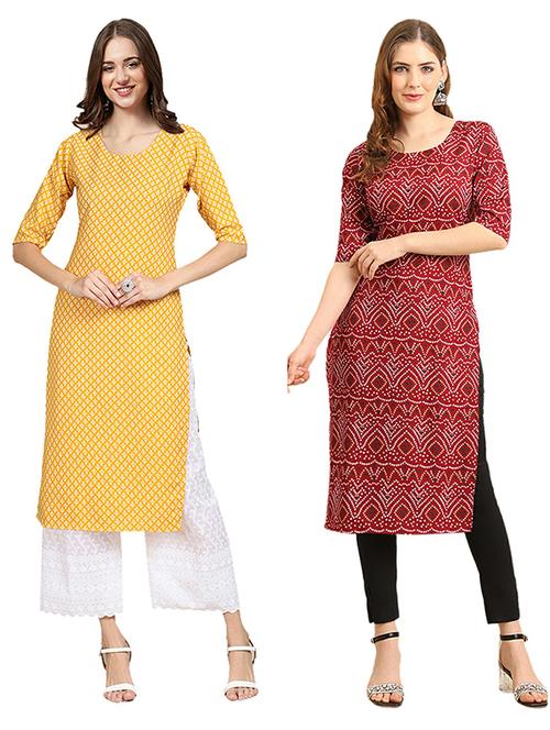 pack of 2 printed straight kurta - 19308875 - Very Small Image - 1