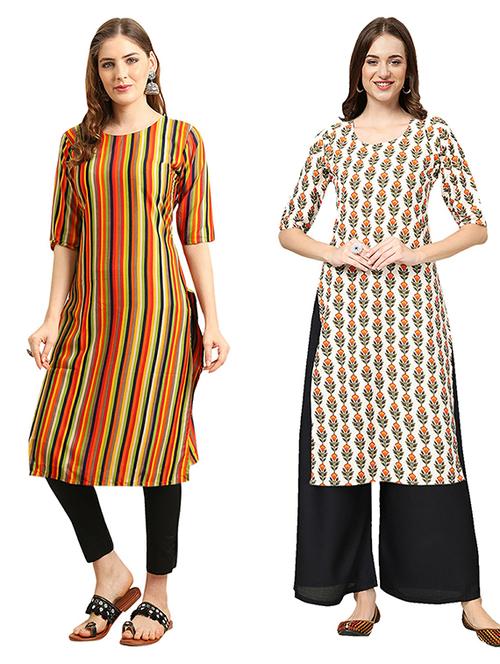 pack of 2 printed straight kurta - 19308890 - Very Small Image - 1