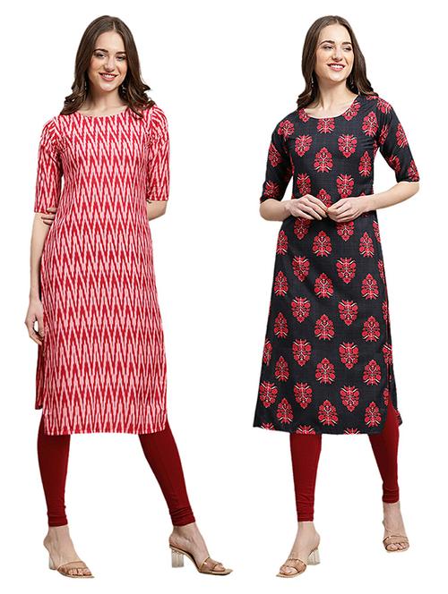 pack of 2 printed straight kurta - 19308914 - Very Small Image - 1